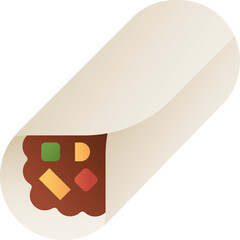 Burrito isolated on white background, illustration, icon, element
