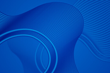 3D rendering of undulating blue abstract lines textured background texture