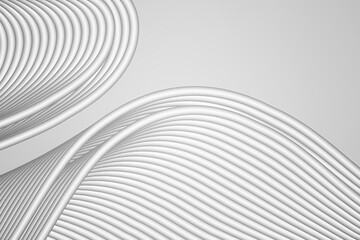 3D rendering of high end textured background with off-white curved lines