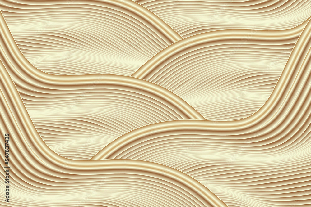 Aufkleber 3d shading gold wave line texture background of high-end luxury texture line
