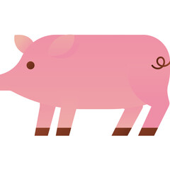 Pig isolated on white background, illustration, icon, element