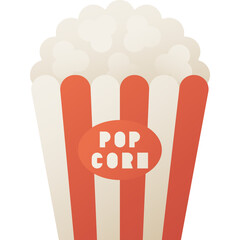 Obraz premium Popcorn isolated on white background, illustration, icon, element