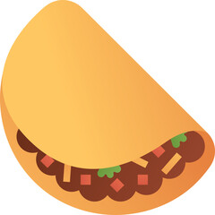  Taco isolated on white background, illustration, icon, element