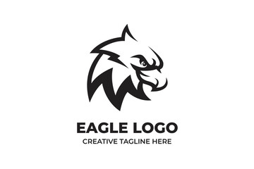 Obraz premium Eagle Silhouette Negative Space Logo Illustration