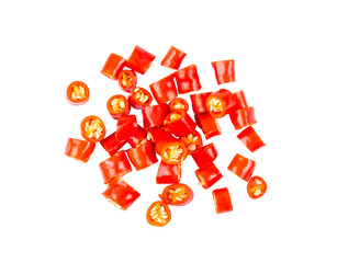 Slice red chili isolated on transparent png