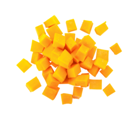 Slice butternut squash chunks on transparent png