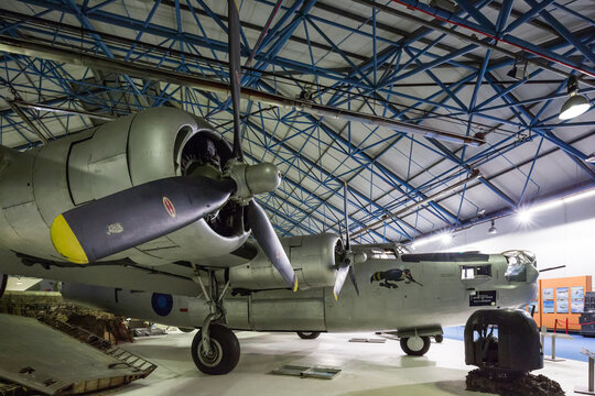London UK June 11th 2015 : B24 Liberator bomber and other exhibits at the RAF Museum in Hendon, London, UK