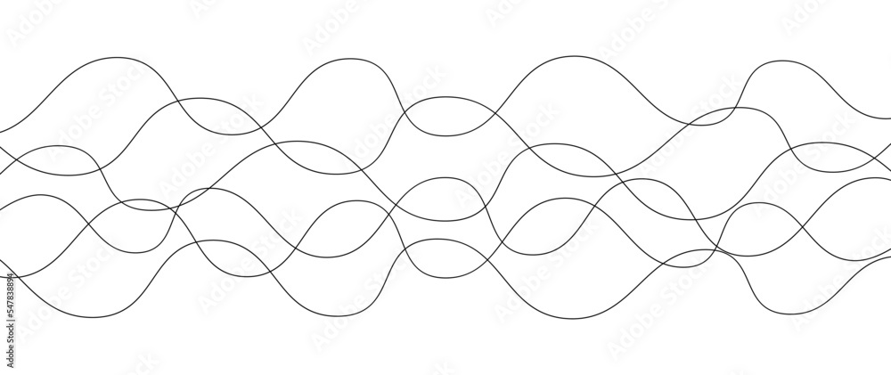 Aufkleber abstract line minimal wave pattern. black wavy background with horizontal lines. vector, 2023