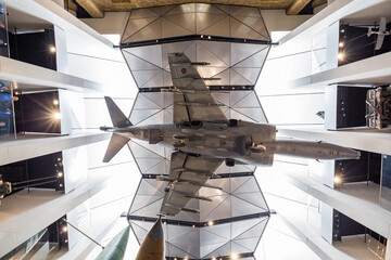 Fototapeta premium London UK June 12th 2015 : Interior views of a Harrier jet at the Imperial War Museum, London.