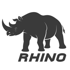 Rhinoceros design isolated on transparent background. Wild Animals.