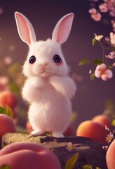 cute fantasy baby white rabbit