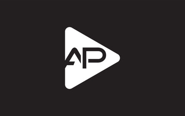 Play button icon vector and play button logo symbol with icon letter