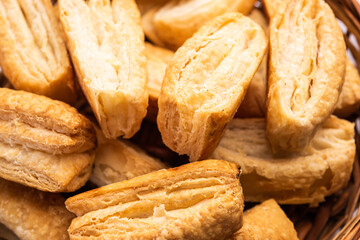 Khari puff biscuit or Kharee Puff pastry is an evergreen accompaniment with chai, Indian snack