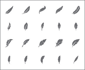Simple Set of feather Related Vector Line Icons.
Vector collection of wing, pen, quill, floating, arrow and design elements symbols or logo elements in thin outline.