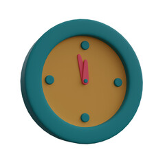 new year clock illustration 3d icon