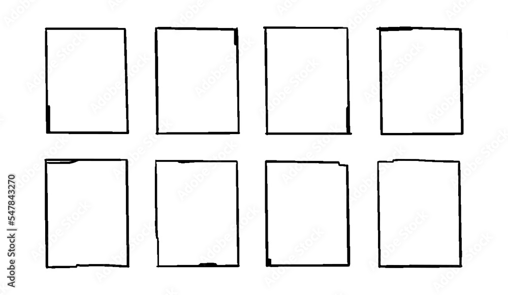 Poster frame lines collection bundle elements. black abstract border decoration vector illustration.