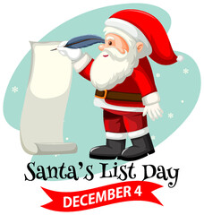 Santa's list day text banner design