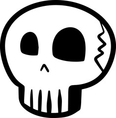 Sand drawn skull design vector. Doodle character symbol. 