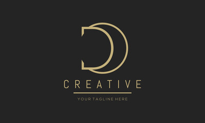 Modern creative letter D vector logo design. Minimalist D stylish monogram initial based icon.