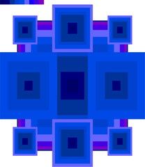 Abstract Blue Rectangle Temple Pattern