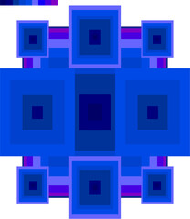 Abstract Blue Rectangle Temple Pattern
