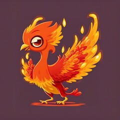 Obraz premium Cartoon Phoenix as an Astronaut Drawing Illustration for tshirt, clipart or sticker