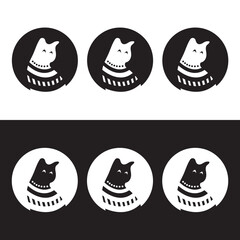 Circle cat animal logo design . cat logo . icon  logo 