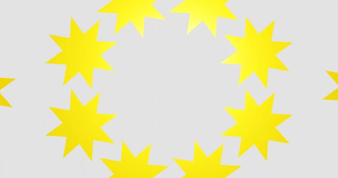 3d render with golden stars on a light gray background