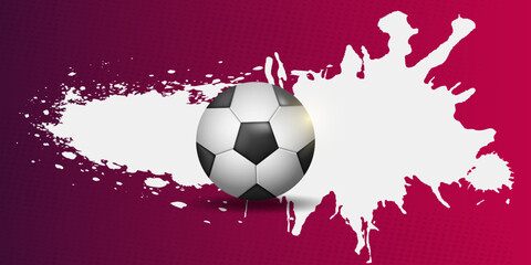 Vector of world cup 2022,FIFA world cup,or World cup Qatar. Background of world cup Qatar with 3d ball combine with grunge background.