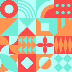 Geometric Bauhaus Pattern design. Abstract Background design template. Vector Shape and modern art. 