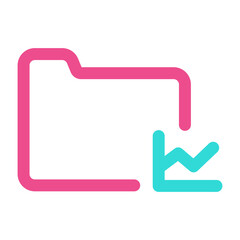 Folder Icon with Two Tone Colour Style