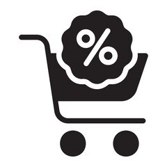 shopping cart glyph icon