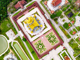 Aerial view of Wat MahaThat Wachira mongkol in Krabi, Thailand