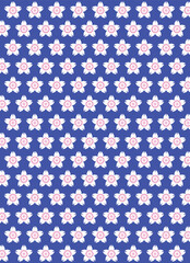 紺とピンクの桜の和柄の背景素材