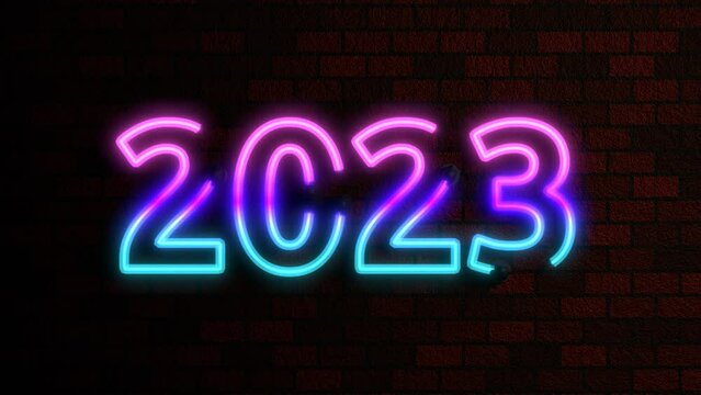 Animated Neon Words Agaist Brick Wall Theme - 2023