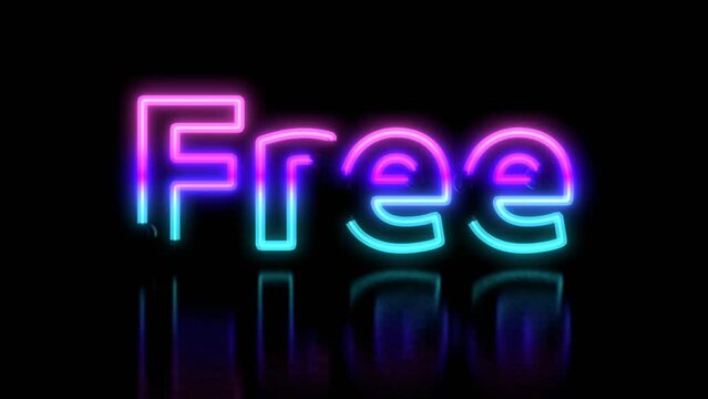 Animated Neon Words with Reflection Theme - Free