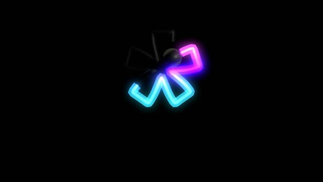 Animated Neon Lights with Reflection Themed Font  Star
