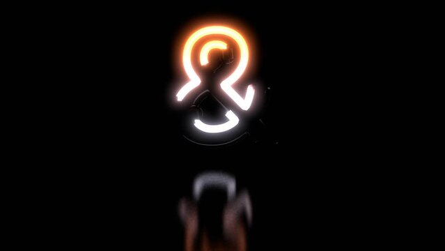 Animated Neon Lights with Reflection Themed Font  And Symbol