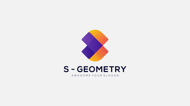 Geometric Letter S Logo Design icon template