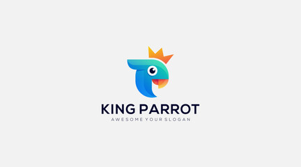 King parrot logo design Simple modern logo vector