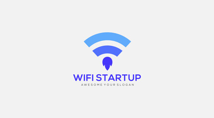 Wifi start up logo design vector illustration