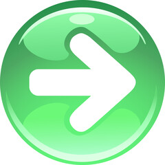 Glass Icon with Symbols Arrow