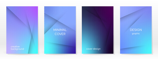 Minimal Poster. Pastel Soft. Blue Gradient Set.