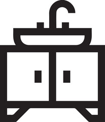 Washbasin icon. Line element from bathroom collection. Linear Washbasin icon sign for web design, infographics and more.