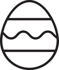 Easter egg linear icon. Thin line illustration. Easter egg with waves pattern contour symbol. Vector isolated outline 