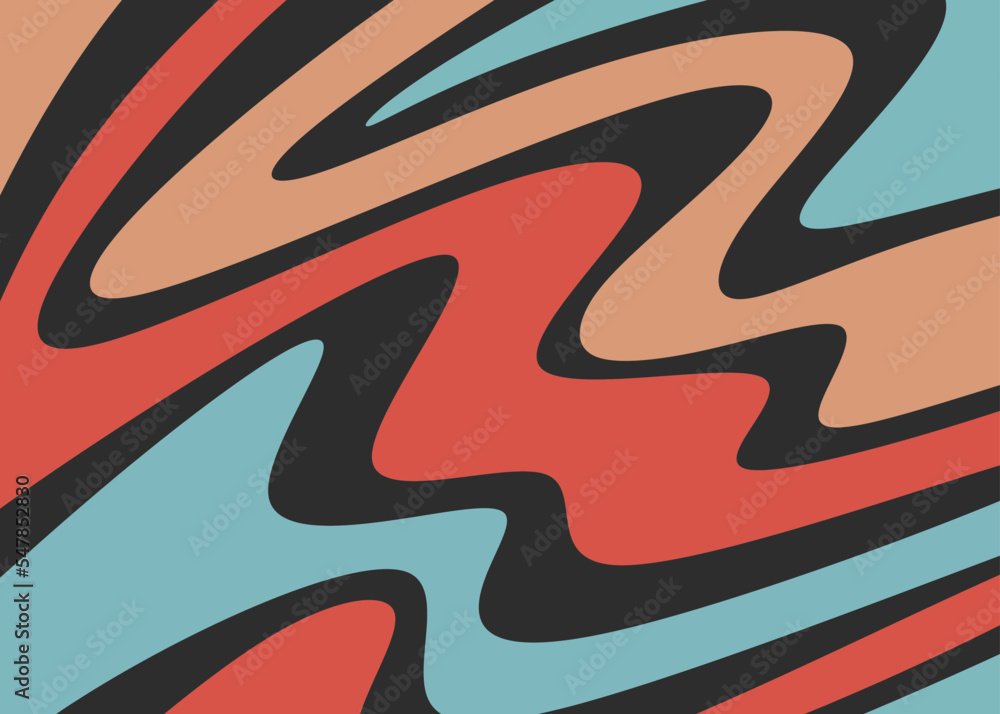 Poster abstract background with colorful wavy line pattern