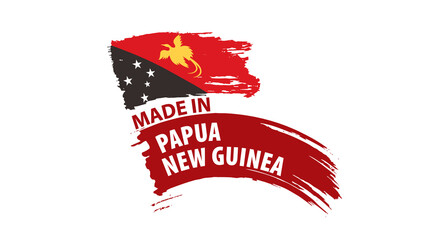 Papua New Guinea flag, vector illustration on a white background
