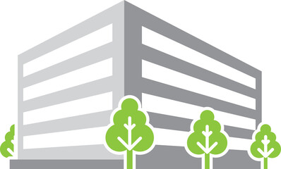 Buildings green eco icon and office 
