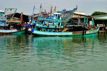 Fototapeta na wymiar The local fisherman life in Thailand. 