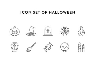 Line icons. Set of icons of Halloween